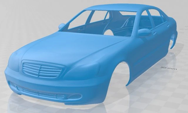 mercedes benz s class 2003 printable body car 3D Print Model .c4d .max .obj .3ds .fbx .stl .blend 