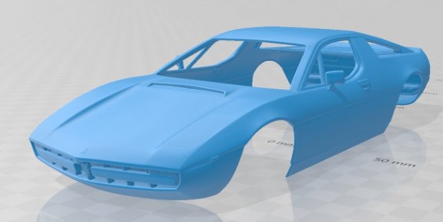maserati merak 1972 printable body car 3D printmodel .c4d .max .obj .3ds .fbx .stl .blend 