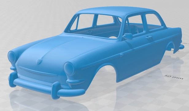 volkswagen 1500 notchback 1961 printable body car Modelo de Impressão 3D .c4d .max .obj .3ds .fbx .stl .blend 