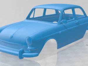 폭스바겐 1500 노치백 1961년 인쇄 가능한 차체 자동차 3D 프린트 모델