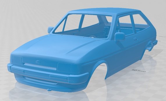 fiesta 1983 printable body car 3D 打印模型 .c4d .max .obj .3ds .fbx .stl .blend 