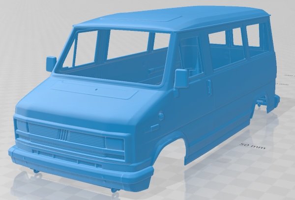 fiat ducato 1981 printable body van 3D प्रिंट मॉडल .c4d .max .obj .3ds .fbx .stl .blend 