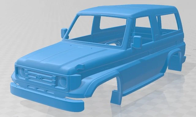 toyota land cruiser j70 3 doors 1990 printable body car 3D Print Model .c4d .max .obj .3ds .fbx .stl .blend 