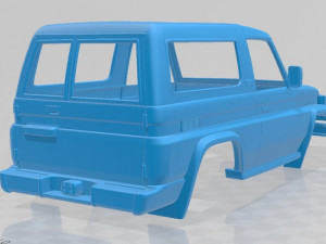 toyota land cruiser j70 3 doors 1990 printable body car Modello di stampa 3D
