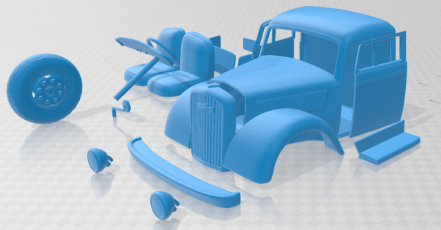 opel blitz 1940 printable cabin truck 3D printmodel .c4d .max .obj .3ds .fbx .stl .blend 
