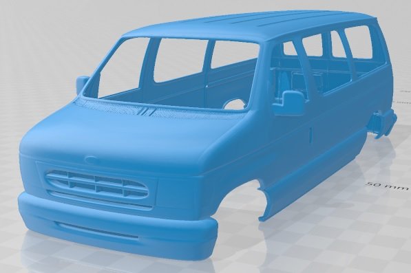 e passenger 1988 printable body van Model Cetak 3D .c4d .max .obj .3ds .fbx .stl .blend