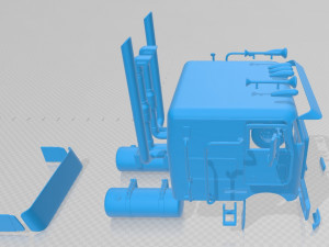 peterbilt 362 printable cabin truck Modèles 3D en vedette
