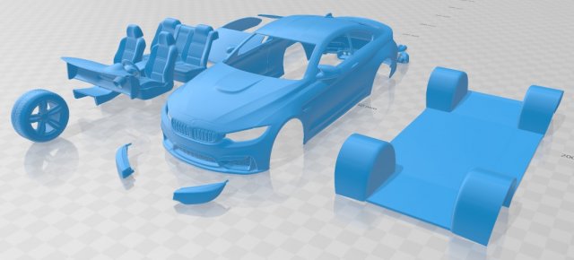 m4 printable car 3D 프린트 모델 .c4d .max .obj .3ds .fbx .stl .blend 