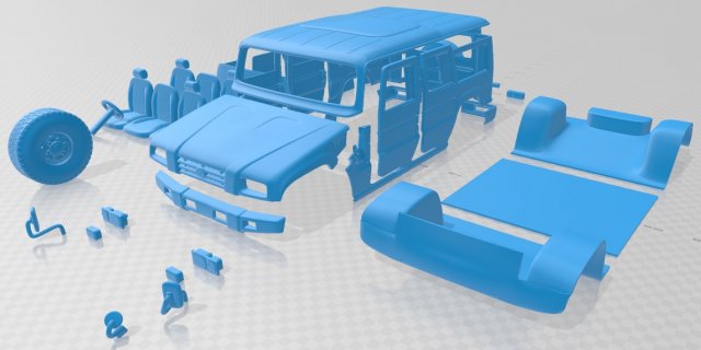 toyota mega cruiser 1996 printable car 3D Принт Модель .c4d .max .obj .3ds .fbx .stl .blend 