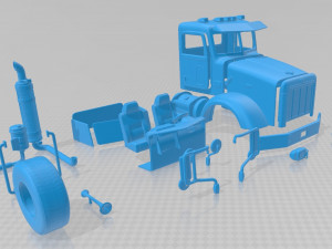 peterbilt 357 2006 printable cabin truck 3D Baskı Modeli