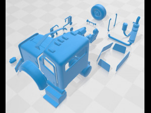 peterbilt 357 2006 printable cabin truck 3D Baskı Modeli