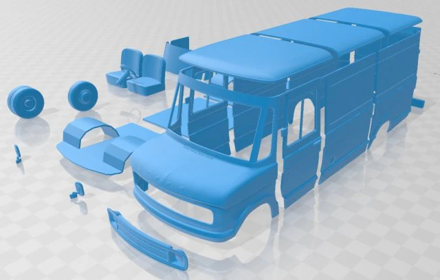 a series panelvan 1973 printable 3D Print Model .c4d .max .obj .3ds .fbx .stl .blend 
