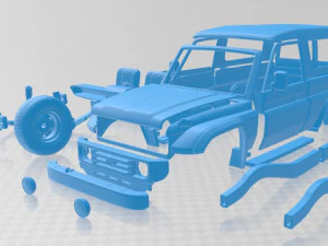 도요타 랜드 크루저 j70 3 도어 1990 인쇄 가능한 자동차 3D 프린트 모델