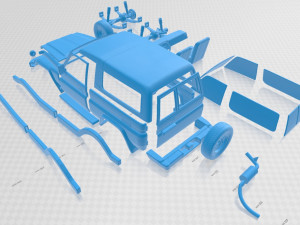 toyota land cruiser j70 3 doors 1990 printable car 3D प्रिंट मॉडल