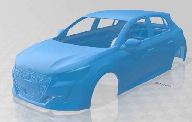 peugeot 208 2020 printable body car 3D Baskı Modeli .c4d .max .obj .3ds .fbx .stl .blend 