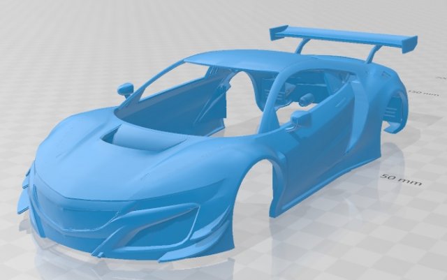 acura nsx gt3 2019 printable body car 3D Print Model .c4d .max .obj .3ds .fbx .stl .blend 
