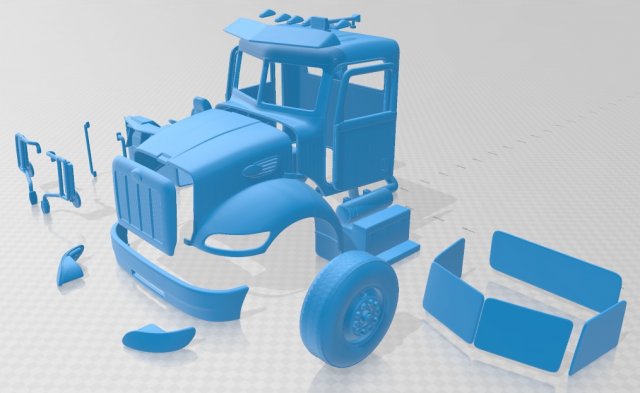 peterbilt 340 2009 printable cabin truck 3D प्रिंट मॉडल .c4d .max .obj .3ds .fbx .stl .blend 