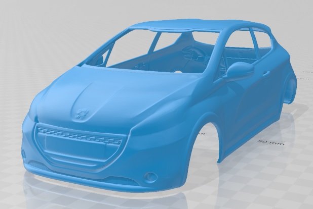 peugeot 208 gti 2013 printable body car 3Dプリントモデル .c4d .max .obj .3ds .fbx .stl .blend 