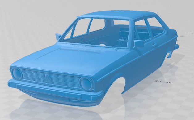 volkswagen derby 1977 printable body car Modello di stampa 3D .c4d .max .obj .3ds .fbx .stl .blend