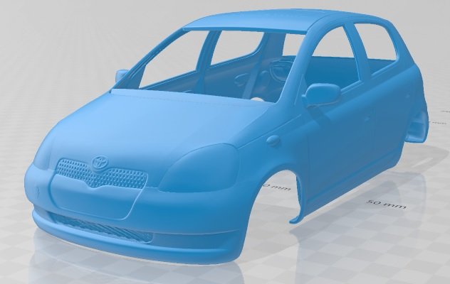 toyota yaris 1999 printable body car Modello di stampa 3D .c4d .max .obj .3ds .fbx .stl .blend 