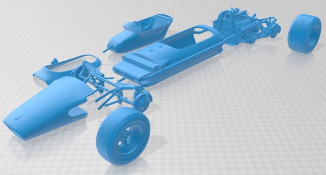 lotus 49 1967 printable car 3D Принт Модель .c4d .max .obj .3ds .fbx .stl .blend 