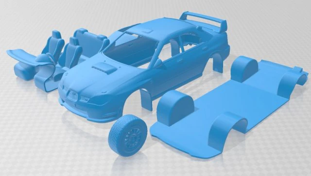 subaru impreza wrx sti 2006 printable car 3D Print Model .c4d .max .obj .3ds .fbx .stl .blend 