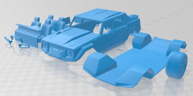 lm002 pickup 1986 printable car 3D Print Model .c4d .max .obj .3ds .fbx .stl .blend 