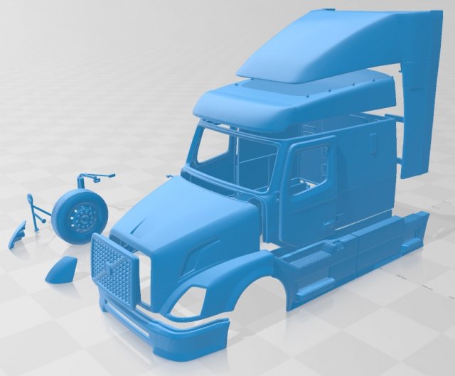 volvo vah 630 2012 printable cabin truck 3D प्रिंट मॉडल .c4d .max .obj .3ds .fbx .stl .blend 