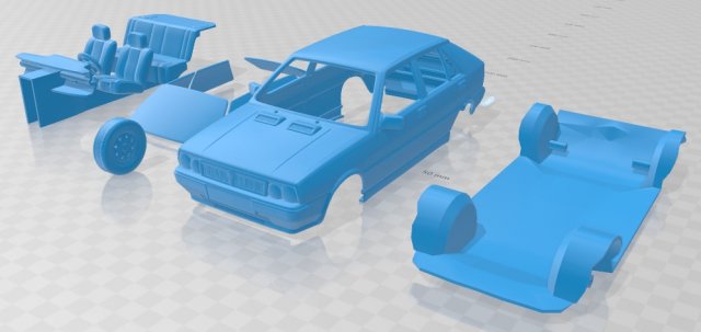 lancia delta hf 1986 printable car 3Dプリントモデル .c4d .max .obj .3ds .fbx .stl .blend 