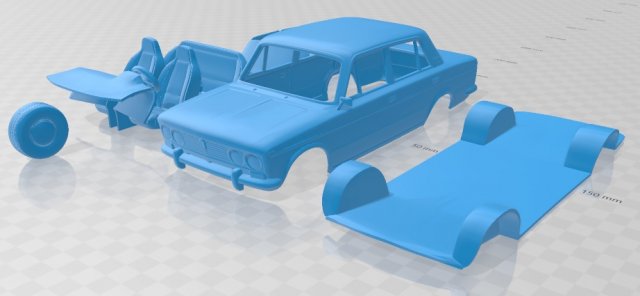 vaz zhiguli 2103 1972 printable car 3D Принт Модель .c4d .max .obj .3ds .fbx .stl .blend