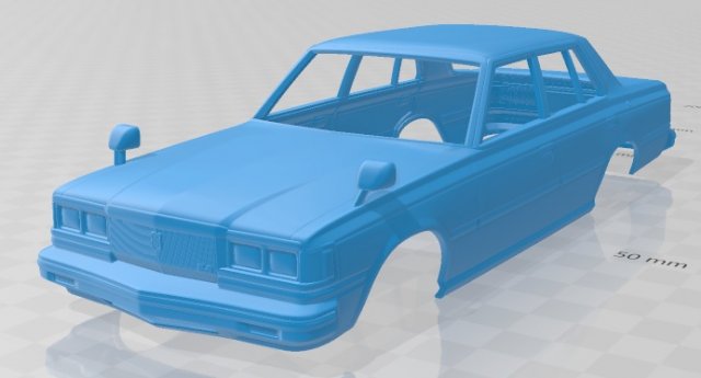 toyota crown sedan 1979 printable body car 3Dプリントモデル .c4d .max .obj .3ds .fbx .stl .blend 