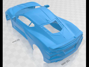 corvette c8 stingray 2020 printable body car 3D Print Model