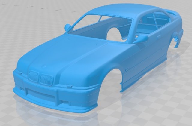m3 e36 1992 printable body car Modelo de Impressão 3D .c4d .max .obj .3ds .fbx .stl .blend 