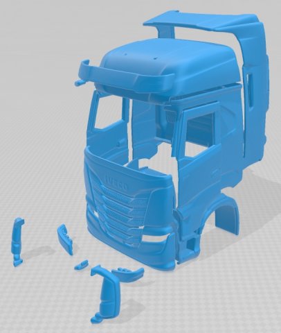 iveco s way 2020 printable cabin truck 3Dプリントモデル .c4d .max .obj .3ds .fbx .stl .blend 