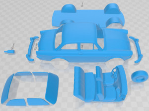 volkswagen 1500 notchback 1961 printable car 3D printmodel