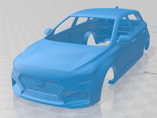 hyundai i30 n-line 2019 printable body car 3D Принт Модель .c4d .max .obj .3ds .fbx .stl .blend 
