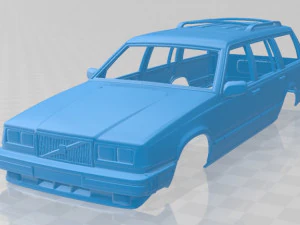 volvo 745 kombi us 1985 basılabilir g&ouml;vdeli araba 3D Baskı Modeli