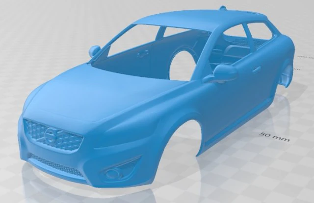 volvo c30 2011 printable body car 3D Print Model .c4d .max .obj .3ds .fbx .stl .blend 