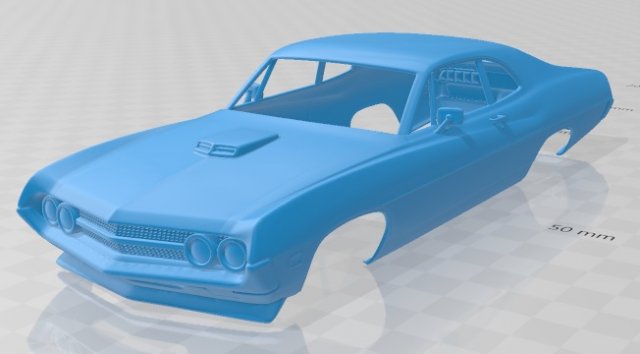 falcon 429 super cobra jet 1970 printable body car 3D Baskı Modeli .c4d .max .obj .3ds .fbx .stl .blend 
