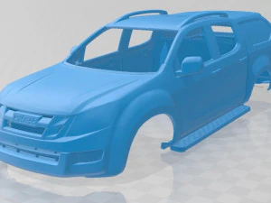 いすゞ D-MAX ダブルキャブ ハンツマン 2014 印刷可能なボディ車 3Dプリントモデル