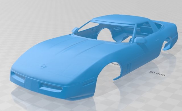 corvette c4 coupe 1983 printable body car 3D Print Model .c4d .max .obj .3ds .fbx .stl .blend 