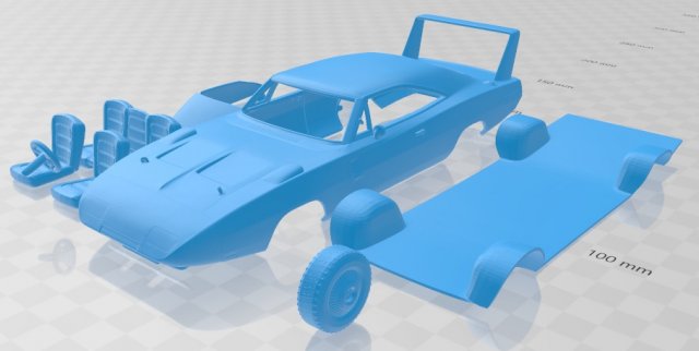 charger daytona hemi 1969 printable car 3D Принт Модель .c4d .max .obj .3ds .fbx .stl .blend