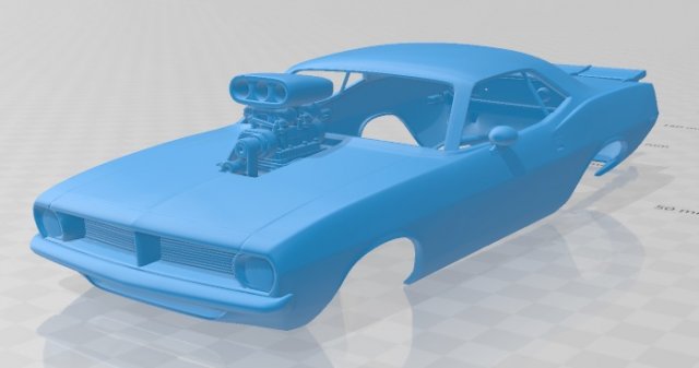 plymouth barracuda dragster 1974 printable body car 3D Принт Модель .c4d .max .obj .3ds .fbx .stl .blend 