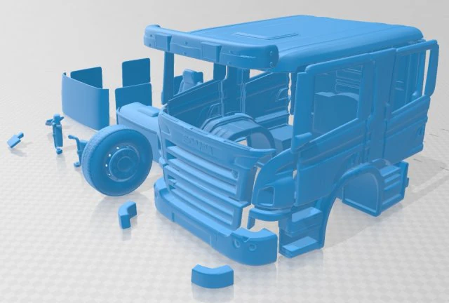 scania p310 crew printable cab truck 2011 in separate parts 3D Print Model .c4d .max .obj .3ds .fbx .stl .blend 