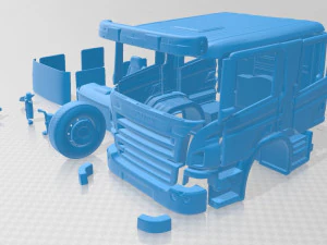 scania p310 crew printable cab truck 2011 in separate parts 3D Print Model