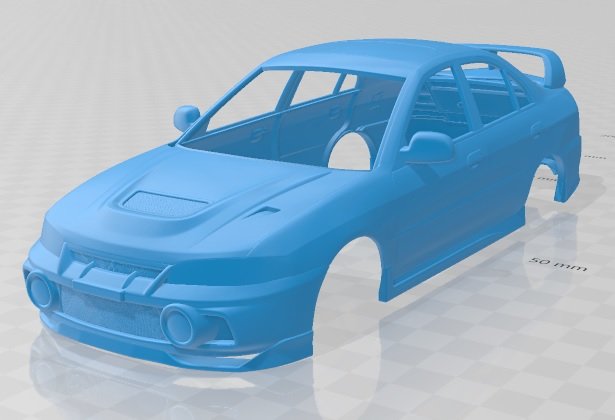 mitsubishi lancer evolution 1997 printable body car 3D-printmodel .c4d .max .obj .3ds .fbx .stl .blend 
