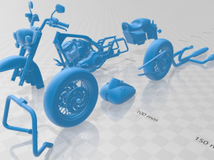 harley davidson road king classic 2011 printable motorcycle 3D Baskı Modeli