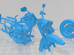 harley davidson road king classic 2011 printable motorcycle 3D Baskı Modeli