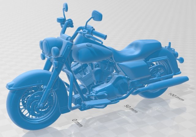 harley davidson road king classic 2011 printable motorcycle 3D Baskı Modeli .c4d .max .obj .3ds .fbx .stl .blend 
