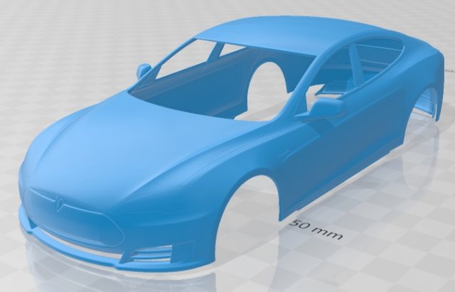 tesla model s printable body car Modelo de impresión 3D .c4d .max .obj .3ds .fbx .stl .blend 